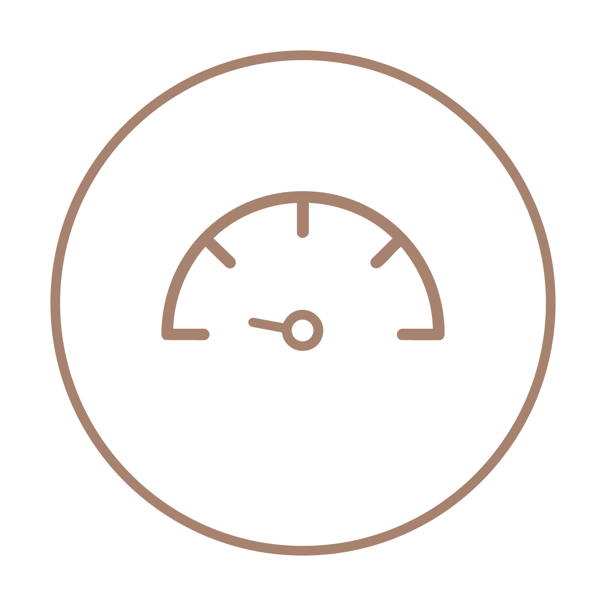 Simple gauge icon indicating measurement